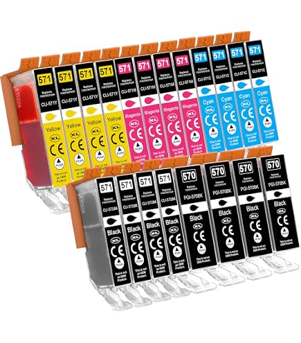 Lot De 4 Cartouches D'encre Noire Compatibles Canon PGI - Pour Séries MG5700, TS5000, Etc.