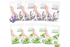 BYHSOEP 8 Paires Masque Pied, Aloe Vera& Lavande Masque Pieds Peeling Exfoliant – Peeling Pied Hydratant au Beurre dera Karité, pour Peaux Sèches et Abîmées