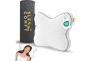 SLEEP COMFY Premium fjärilskudde av ortopediskt minnesskum, Oeko-TEX-certifierad, ergonomisk nackstödskudde mot nacksmärta oc