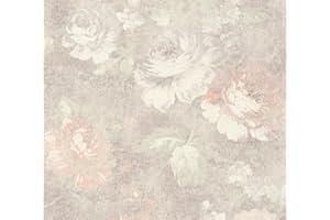 A.S. Création Papier peint intissé - Tapisserie papier peint florale en marron, rouge et crème - Papier peint pour différentes pièces - Papier peint mural de 10,05 m x 0,53 m