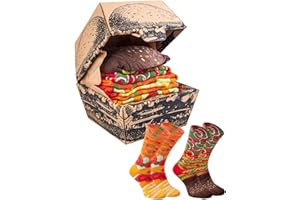 Rainbow Socks - Men Women Funny Vegan Burger Socks Box - 2 Pairs