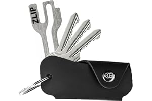 EL BICHO® Vigo I Organiseur de clés en cuir avec fermeture ZLIP® et Slide en acier inoxydable, organisateur de clés pour trousseau de clés, organiseur de clés pour 1 à 6 clés