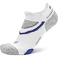 Balega UltraGlide Friction-Free No-Show Running Socks for Men and Women (1 Pair), White/Mid Grey, Small