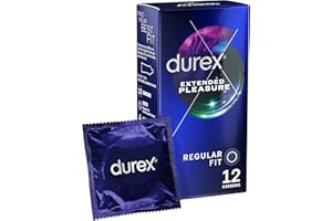 Durex Extended Pleasure Condoms, Clear, Pack of 12