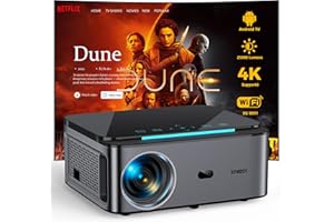 【Netflix/Android TV】 Videoprojecteur, XIWBSY Rétroprojecteur 4K Supporté, 25000 Lumen WiFi 6 Projecteur Video Bluetooth, Vidéoprojecteur 4K 1080P Full HD, Zoom 50%, Home Cinéma 300"