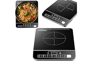 Steinborg® Induktionskochplatte Induktionskochfeld 1 Platte 2000 Watt Automatikprogramme Herdplatte Kochplatte Induktion Induktionsherd Touch Bedienfeld Kindersicherung Induktionsplatte