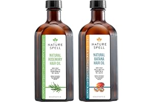 Nature Spell Hair Growth Duo with Rosemary & Batana Oils, Pre-Diluted Oil Set to Promote Growth & Strengthen Dry, Damaged Strands, For All Hair Types, Vegan, Pack of 2, 150ml Each