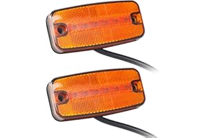 Qiping 2 luci ingombro rimorchio LED - 12v 24v fanali d'ingombro Giallo, luci di Posizione Laterali con riflesso per Camper, roulotte e rimorchi