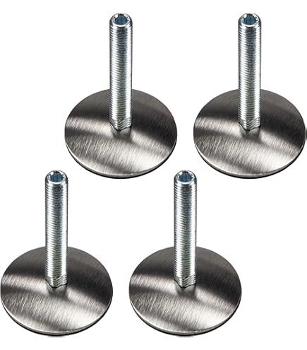 4 Piedini Regolabili Ganter GN 343.3 Con Filettatura Femmina M10 - Nero