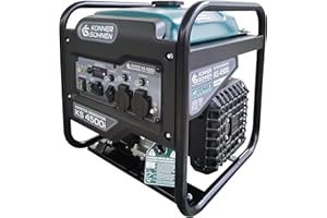 K&S Könner&Söhnen KS 4500i Inverter Petrol Generator, Max. Power 4500 W, USB QC 3.0, Type-C, Eco Mode, LED Display, 4-Stroke, 12 V, 2 x 230 V Sockets, Könner & Söhnen