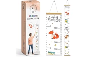 SHOPPERVAL Toise Murale pour Mesurer la Taille de l'Enfant (Garçon ou Fille) pour Suivre l'Évolution Bébé jusqu'à 15 ans sans Stickers Idéal pour Cadeau Original