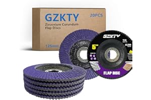 GZKTY Dischi lamellari 125 mm, 20 pezzi, Grana 80, per Metallo Acciaio Inossidabile Legno, Accessori per Smerigliatrice Angolare