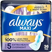 Always Maxi Feminine Pads for Women, Size 5 Extra Heavy Overnight ...