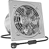 HG Power Abluftventilator 150mm Badlüfter Leiser 525m³/h mit Rücklaufklappe Leistungsstarke Metall Wandventilator mit EU-Stec