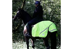 Masta Exercise Sheet for Horses - Waterproof with Hi Viz Strips Horse Quarter Rug - Easily Attachable & Breathable Fabric - Perfect for Wet Weather Conditions - Yellow, Size COB