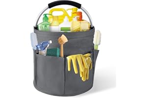 LUZIYUN Panier De Nettoyage Avec PoignéE, Sac Pliable à Outils de Seau avec Plusieurs Poches, Rangement Produits Menagers Pliable，Panier produit de nettoyage, Transporter Convient à la Maison et Au Jardin