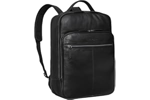 STILORD 'Pietro' Biznesowy Skórzany Plecak Du¿y Plecak na Laptopa 15,6-calowy Backpack Vintage do Pracy Biurowej Trolley XL Prawdziwa Skóra, Kolor:czarny