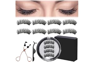FCXQG Pestañas Postizas Magneticas Naturales Con Magnéticas Pestanas Reutilizaveis 8pcs Pestañas Magneticas Viene Con 2 Pinzas Para Pestañas Pestañas Magneticas Naturales no Requiere Pegamento