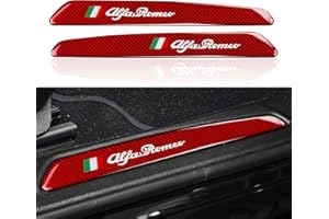 OYDDL 2 adesivi in vera fibra di carbonio per auto, misura di protezione, compatibili con Alfa Romeo Giulia 2017-2021 (colore rosso)
