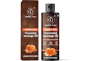 DUDE'S LOVE Organic Pumpkin Spice Warming Massage Oil - Smooth Glide, Non-Greasy Formula | Gifts for Thanksgiving & Halloween | No Stain - Nourish & Moisturize Skin | Aromatherapy Vegan - 3.38 Fl Oz