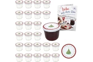 MamboCat 25er Set Sturzglas 230 ml mit Twist-Off-Deckel Weihnachtstraum I Einmachgläser + TO 82 Deckel + GRATIS Rezeptheft I Vorratsgläser einkochen & konservieren