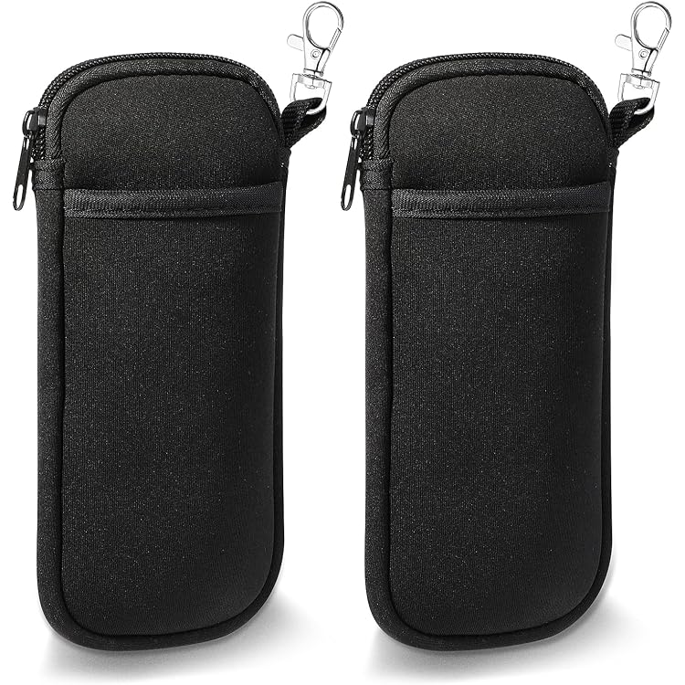 Lot De 2 étuis à Lunettes En Cuir Souple - Imperméable, Protection Anti-choc, Intérieur Doux - Noir, Dimensions 15,5 X 5 Cm