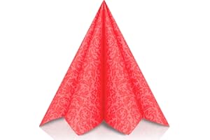 GRUBly® Servietten ROT | Stoffähnlich [50 Stück] | Hochwertige rote Servietten, Tischdekoration für Weihnachten, Hochzeit, Geburtstag, Feiern | 40x40cm | AIRLAID QUALITÄT