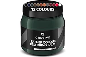 CREVIVE Leather Restorer Green 300 ml - Leather Colour Restorer - Leather Restorer for Sofas - Leather Balm Green
