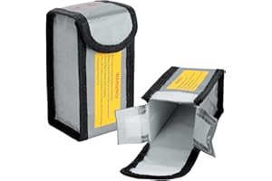 Kinsinder 2pcs Lipo Battery Safe Bag, Lipo Battery Bag, Fireproof Safety Protection Bag, Lipo Battery Bag, Fireproof Explosionproof Battery Safe Bag for Charge