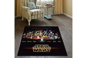 KIKCY Tappeto Soggiorno Camera Camera da Letto Bambini Cartoon Star Wars Tappeto Rettangolare Sala da Pranzo Baby Living Area Comodino Attività Zerbino (80 * 160 cm)