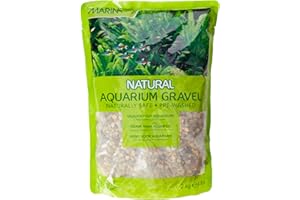 Marina Ghiaia Decorativa per Acquario, Naturale, Grigio, 2-4 mm, 2 kg