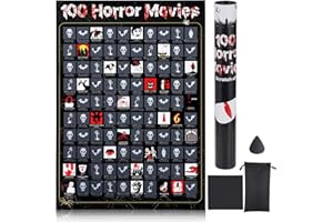 Tpudn Top 100 Horror Movies Scratch Off Poster - Wall Art - Horror Movie Challenge - Halloween Decor - Bedroom & Living Room