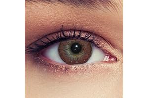 Designlenses, Dos lentillas de color Avellana para un aspecto muy natural de tres meses sin dioprtías/corregir + gratis caso de lente „Natural“ (Avellana)