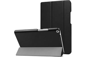 LOBWERK Tablet Protección para Huawei T3 8.0 Pulgadas Ultra Slim Cover Transparente Carcasa Función Atril y Wake & Sleep Función + Gratis Stylus Touch Pen Negro Negro