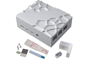 Akasa Gem Pro, custodia in alluminio puro Raspberry Pi 4, resistente dissipatore di calore Pi 4, silenziosa raffreddamento passivo Raspberry Pi, supporta Raspberry Pi 4 modello B, argento, A-RA09-M2S