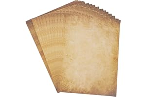 BLISSIQUEE 60 Blatt Briefpapier, Urkundenpapier DIN A4 Beidseitig Bedruckbar in 100g/qm Qualität, Vintage Papier für Urkunde, Korrespondenz, als Einladung zum Geburtstag oder als Menü