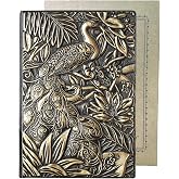 YHH Sert sırtlı defter, A5 astarlı, vintage deri g&uuml;nl&uuml;k, kadın ve erkekler i&ccedil;in, kabartmalı, el yapımı, kahverengi ve fildişi