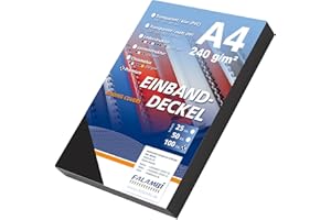 100 Einbanddeckel Lederstruktur, Falambi/Premium 240 Rückenkarton (schwarz)