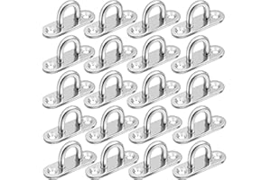 WUISOLQP Lot de 20 plaques à œillets en Acier Inoxydable M5, Plaque de recouvrement en Acier Inoxydable, Crochets de Plafond, Crochets de Fixation en métal pour Bateau