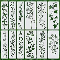 ReaJoys 18 Stencil Floreali Per Pittura In PET - Riutilizzabili 7,6x15,2 Cm - Per Scrapbooking, Decorazione Pareti E Biglietti - 3