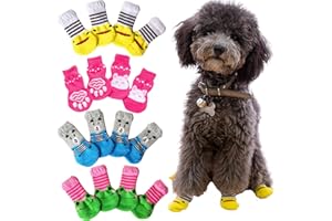 TYXHXTF 16 Pezzi Calzini Antiscivolo per Cani e Gatti, Protezione per Zampe Calzini, Protettori Zampe Cane Gatto, Calzini Antiscivolo Cane, per Cani di Piccola Taglia