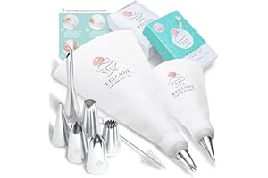 Wellode 2 Sac a Poche Professionali in Cotone con 6 Beccucci Grandi in Acciaio Inox 18/10 - Il Miglior Set in Italia Adatto per Tutti con Istruzioni in ITALIANO - Idea Regalo per Natale