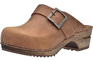 Sanita Urban | Zuecos Abiertos | Producto Artesanal Original para Mujer | Zuecos de Piel con Suela de Madera | Materiales sostenibles