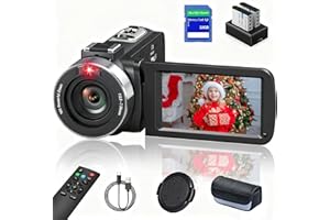 Delmodes Videokamera 8K Camcorder 64MP 18X Digital Zoom Vlogging-Kamera für YouTube 3,0 Zoll Touchscreen WiFi IR-Nachtsicht Videokamera mit 2,4 G-Fernbedienung, SD-Karte und 2 Batterien