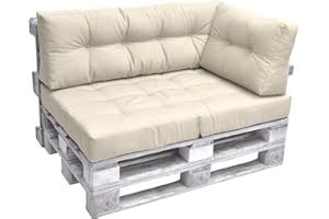 Beautissu Coussin Latéral Palette Euro 60x40 cm ECO Elements – 1x Coussin Accoudoir Nature – Confortable Coussin Lounge de Côté Extérieur & Intérieur Coussin pour Jardin Canape Banquette