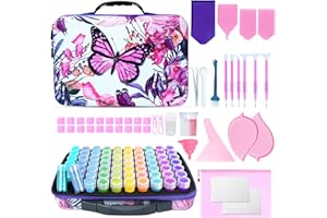 Dazhtu 70 Slots Diamond Art Storage Boxes Kits, Diamond Painting Storage Containers, Portable Diamond Painting Accessories and Tools Kit for Bead Organization and Storage, Jewelry Beads