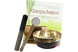 NATURHEILMITTEL HEILSTEINE METHUSALEM GMBH NEU-ULM Klangschale Bengali 5-teiliges Klangmassage Set mit BUCH von Peter Hess. Therapie-Qualität: KOPFSCHALE ca. 300-350g ca. 11-12cm mit Kissen, Holz-Leder-Reibeklöppel & Therapie-Klöppel. 70178