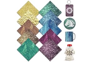 WOWOCUT Infusible Transfer Paper -Tintenblätter, 10 Stück, 30,5 x 30,5 cm, Glitter Transferpapier, Sublimationstintenblatt für DIY-T-Shirt, personalisierte Kaffeetassen, BabySuits