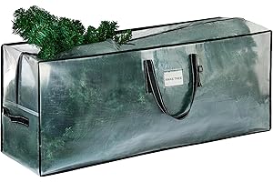 VENO Christmas Tree Storage Bag - Fits 2.3 M Artificial Trees - Plastic, Waterproof Christmas Tree Bag - Strong, Durable Handles - Labeling Card Slot - Clear