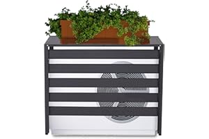 Mendler Aluminiowa osłona do klimatyzacji/pompy ciepła HWC-K59, osłona kratka ochronna, regał na rośliny, metal, 74 x 98 x 38 cm, kolor szary